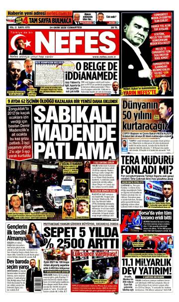 Nefes gazetesi ilk sayfası