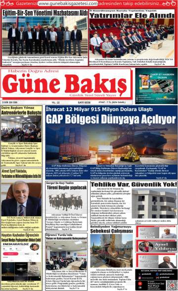 Güne Bakış gazetesi ilk sayfası