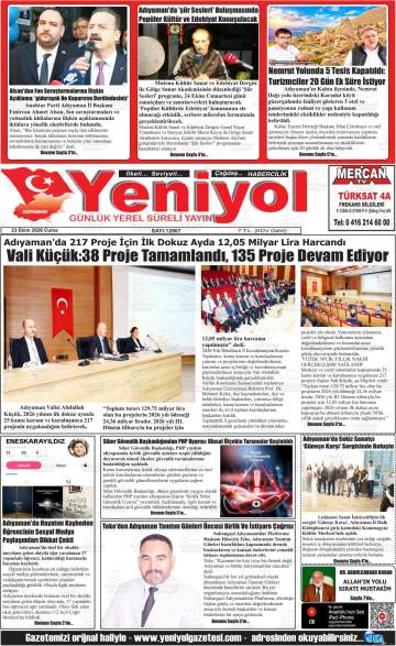 Yeniyol gazetesi ilk sayfası