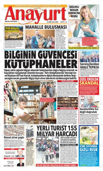 Anayurt gazetesi ilk sayfası