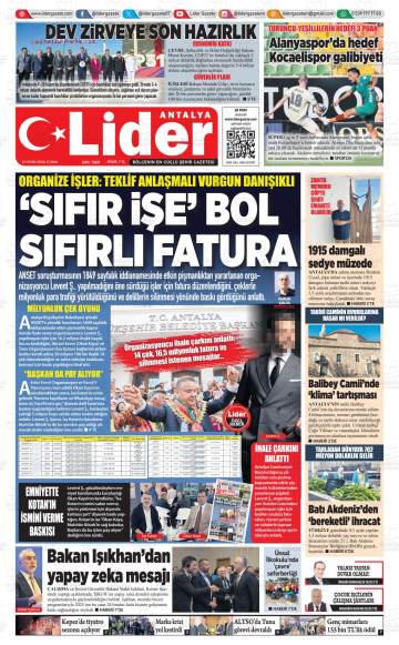 Lider gazetesi ilk sayfası