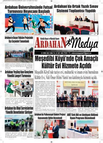 Ardahan Medya gazetesi ilk sayfası
