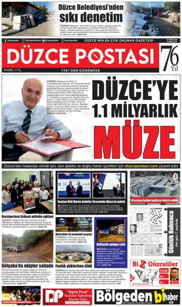 Düzce Postası gazetesi ilk sayfası