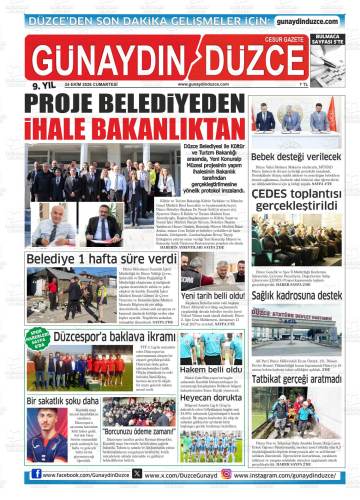 Günaydın Düzce gazetesi ilk sayfası