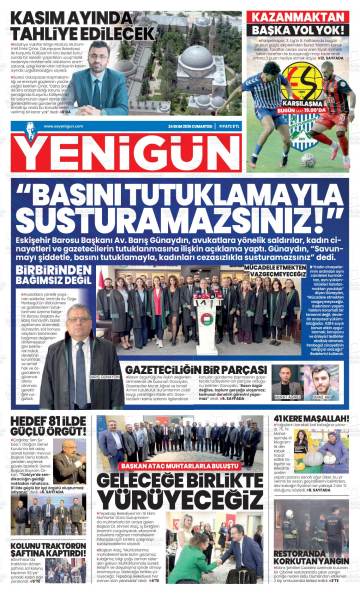 Eskişehir Yenigün gazetesi ilk sayfası