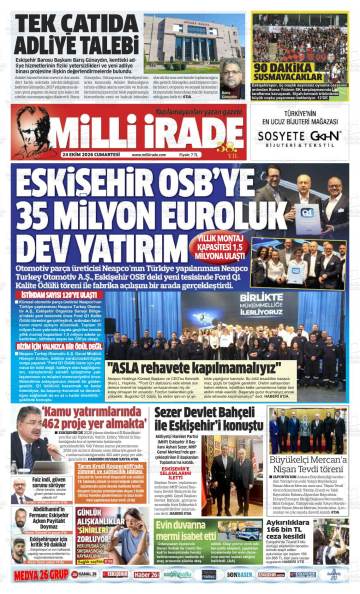 Milli İrade gazetesi ilk sayfası