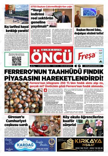 Giresun Öncü gazetesi ilk sayfası