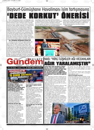 Gündem gazetesi ilk sayfası
