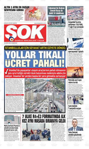 Şok gazetesi ilk sayfası