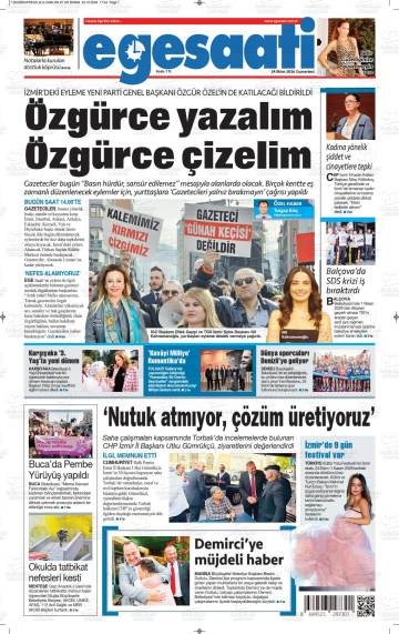 Ege Saati gazetesi ilk sayfası