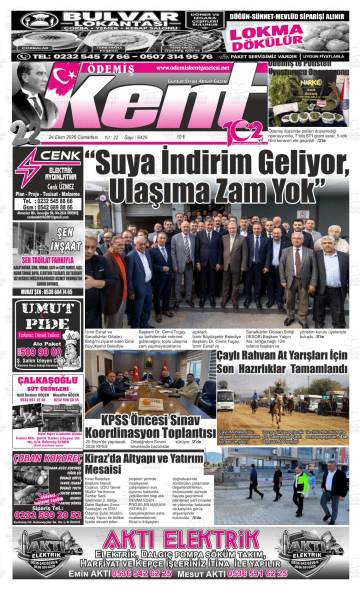 Ödemiş Kent gazetesi ilk sayfası