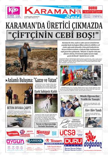 Karamanın Sesi gazetesi ilk sayfası