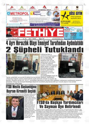 Fethiye gazetesi ilk sayfası