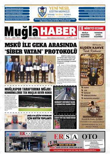 Muğla Haber gazetesi ilk sayfası