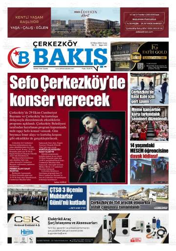 Çerkezköy Bakış gazetesi ilk sayfası