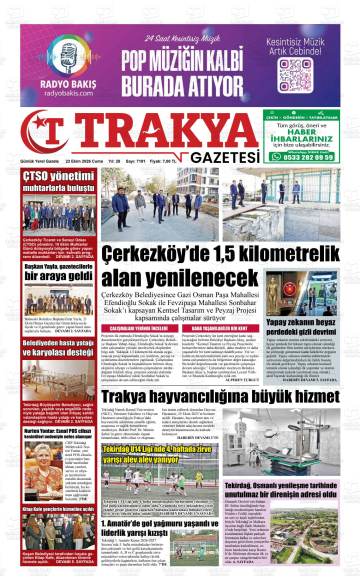 Trakya gazetesi ilk sayfası