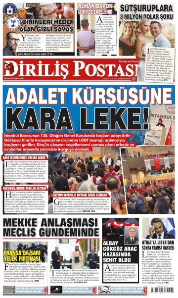 Diriliş Postası gazetesi ilk sayfası