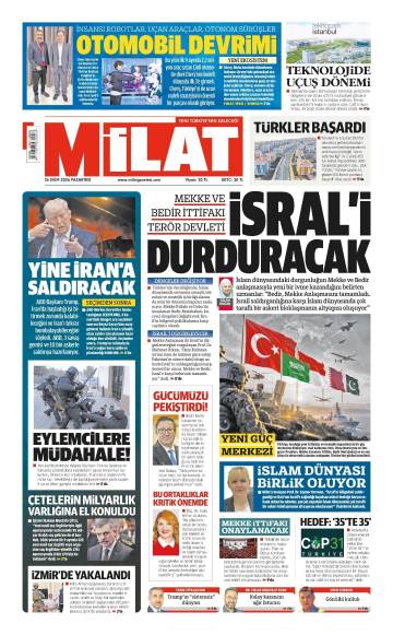 Milat gazetesi ilk sayfası