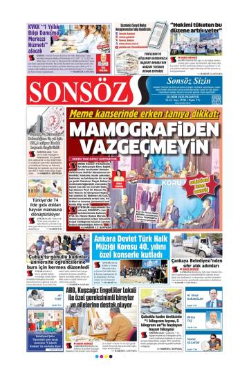 Sonsöz gazetesi ilk sayfası