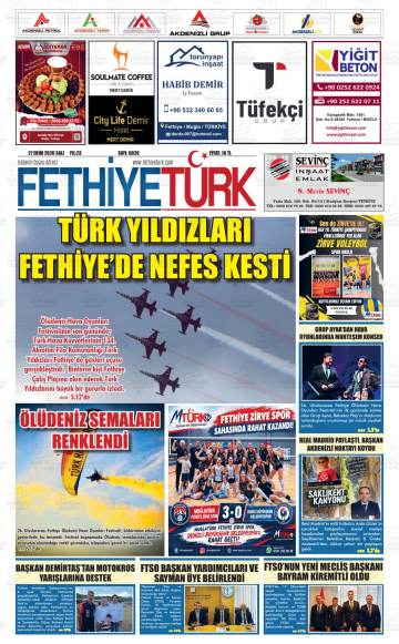 Fethiye Türk gazetesi ilk sayfası