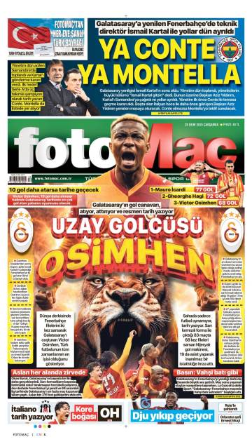 Fotomaç gazetesi ilk sayfası