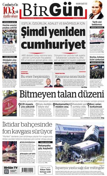 Birgün gazetesi ilk sayfası