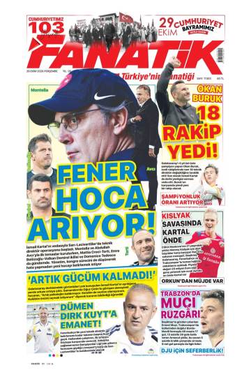 Fanatik gazetesi ilk sayfası