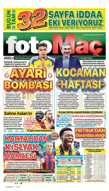 Fotomaç gazetesi manşeti