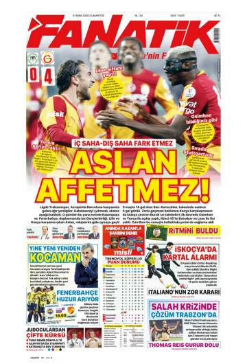 Fanatik gazetesi ilk sayfası