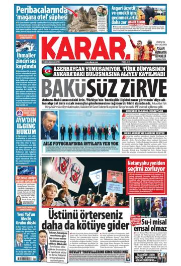 Karar gazetesi manşeti