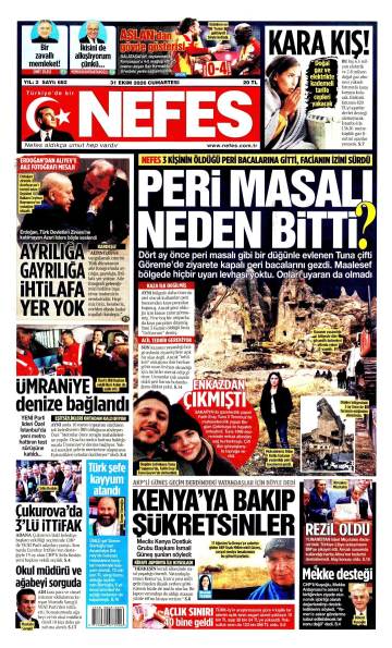 Nefes gazetesi ilk sayfası