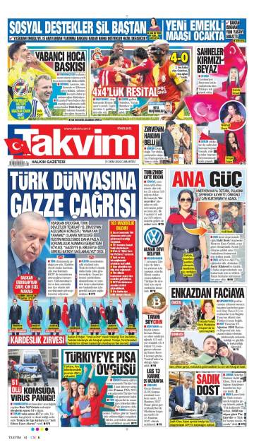 Takvim gazetesi ilk sayfası
