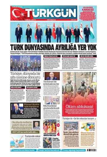 Türkgün gazetesi manşeti