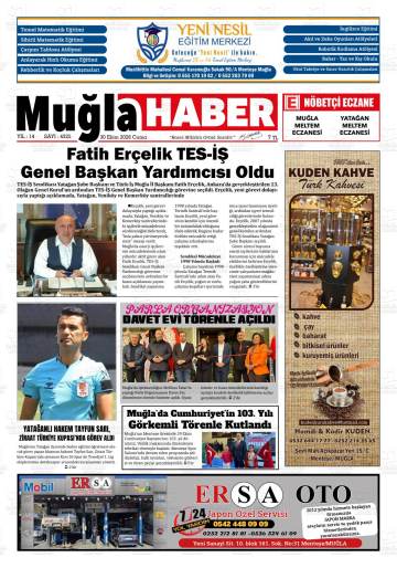 Muğla Haber gazetesi ilk sayfası