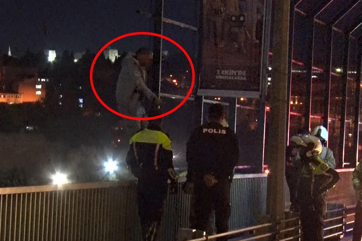 Haliç Köprüsü’nde intihar girişiminde bulunan şahıs 2 saatte ikna edildi