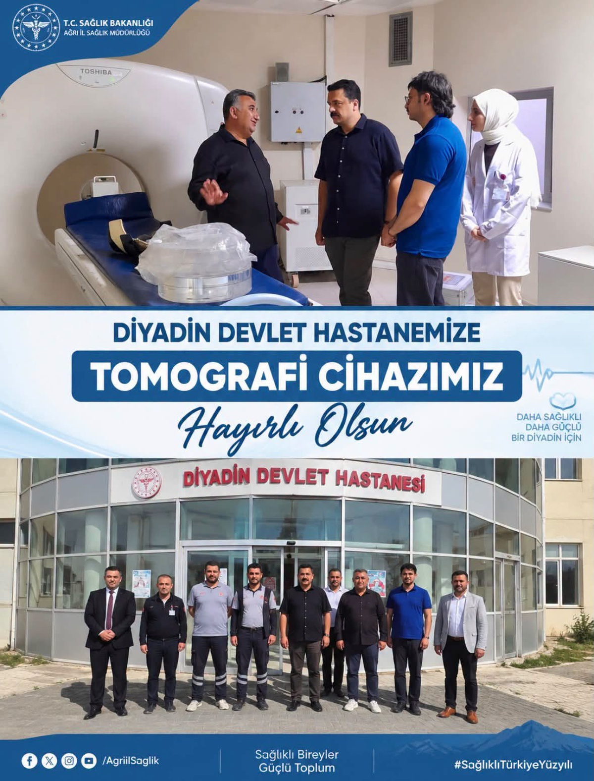[BELEDIYE · Ağrı · Diyadin] Diyadin Devlet Hastanesine Yeni Alınan Tomografi Cihazı Hizmete Girdi