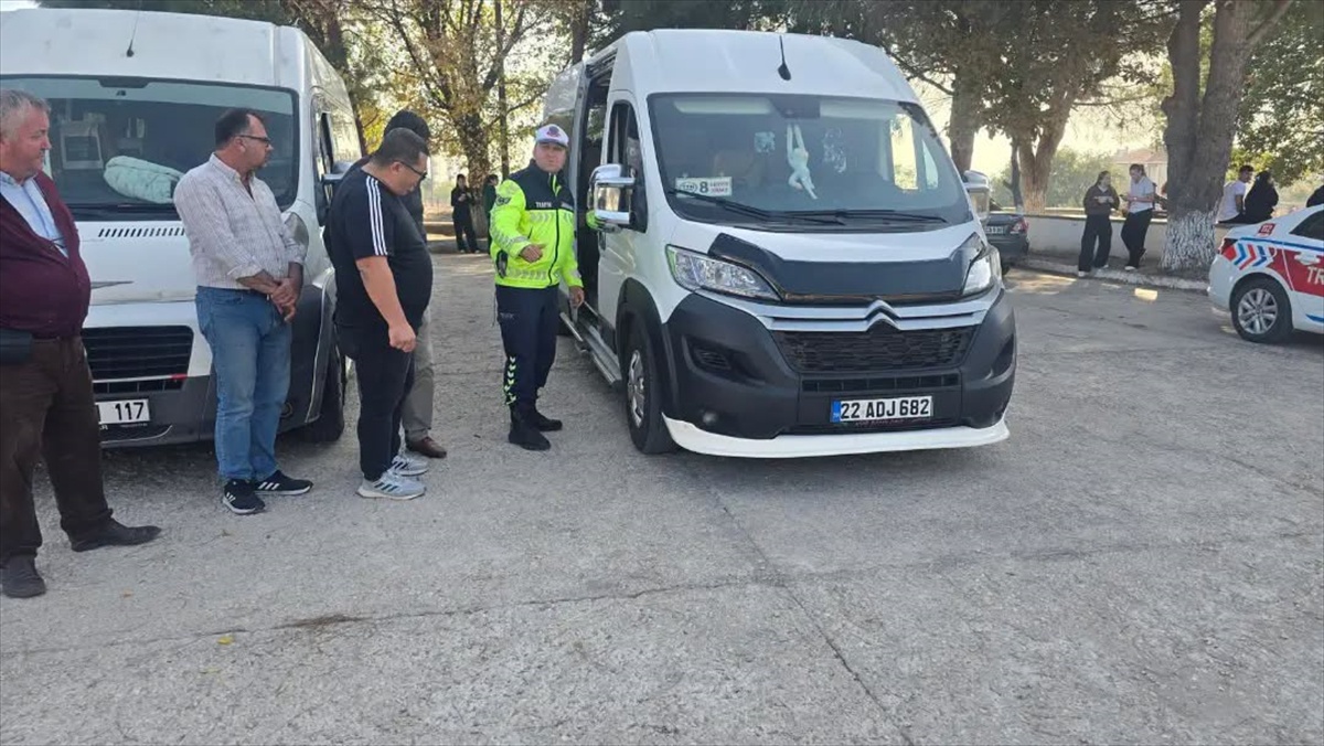 Edirne İpsala'da öğrenci servisleri denetlendi, denetimler yıl boyu sürecek