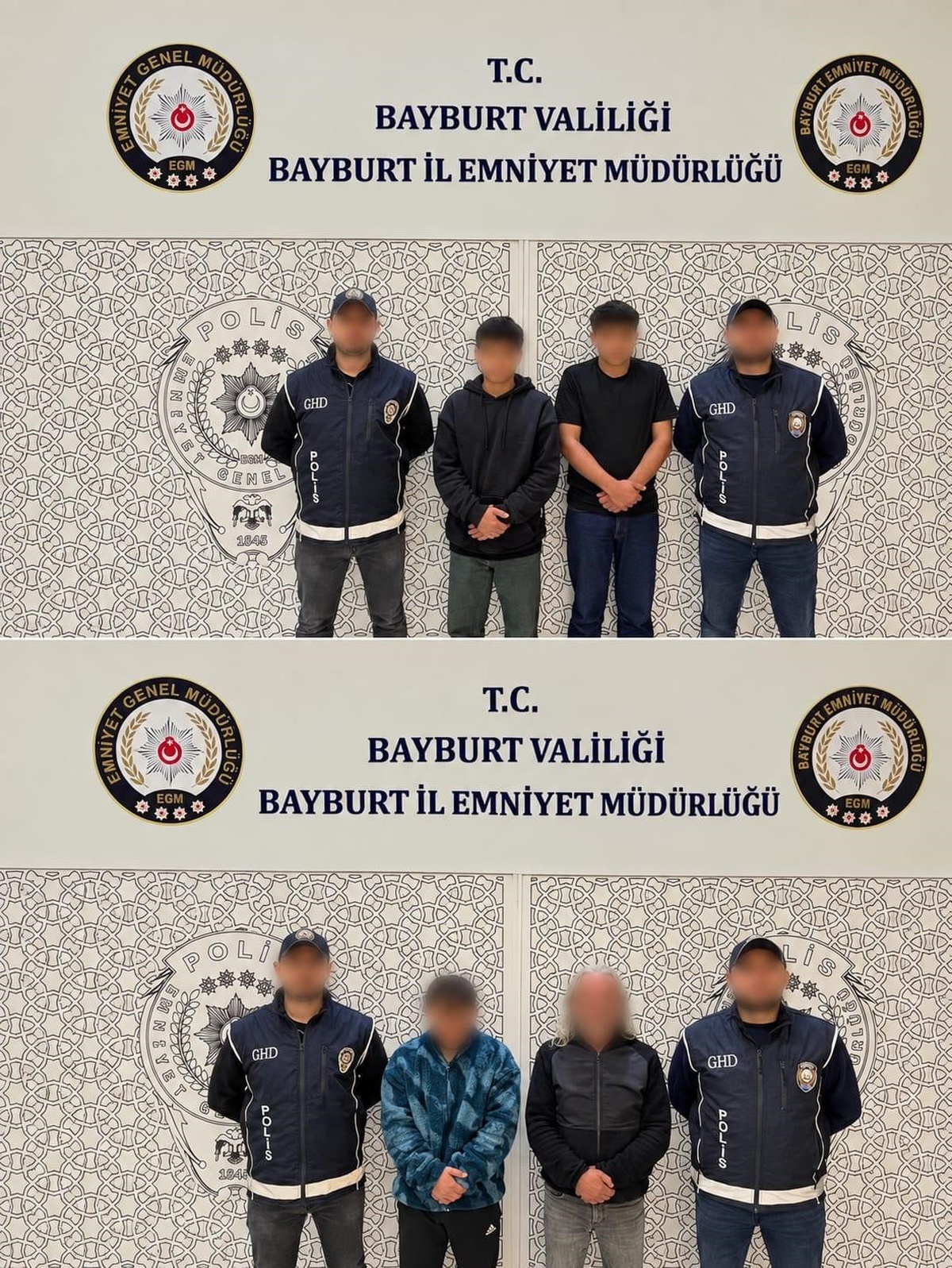 Bayburt'ta göçmen kaçakçılığı operasyonunda 2 düzensiz göçmen, 2 şüpheli yakalandı
