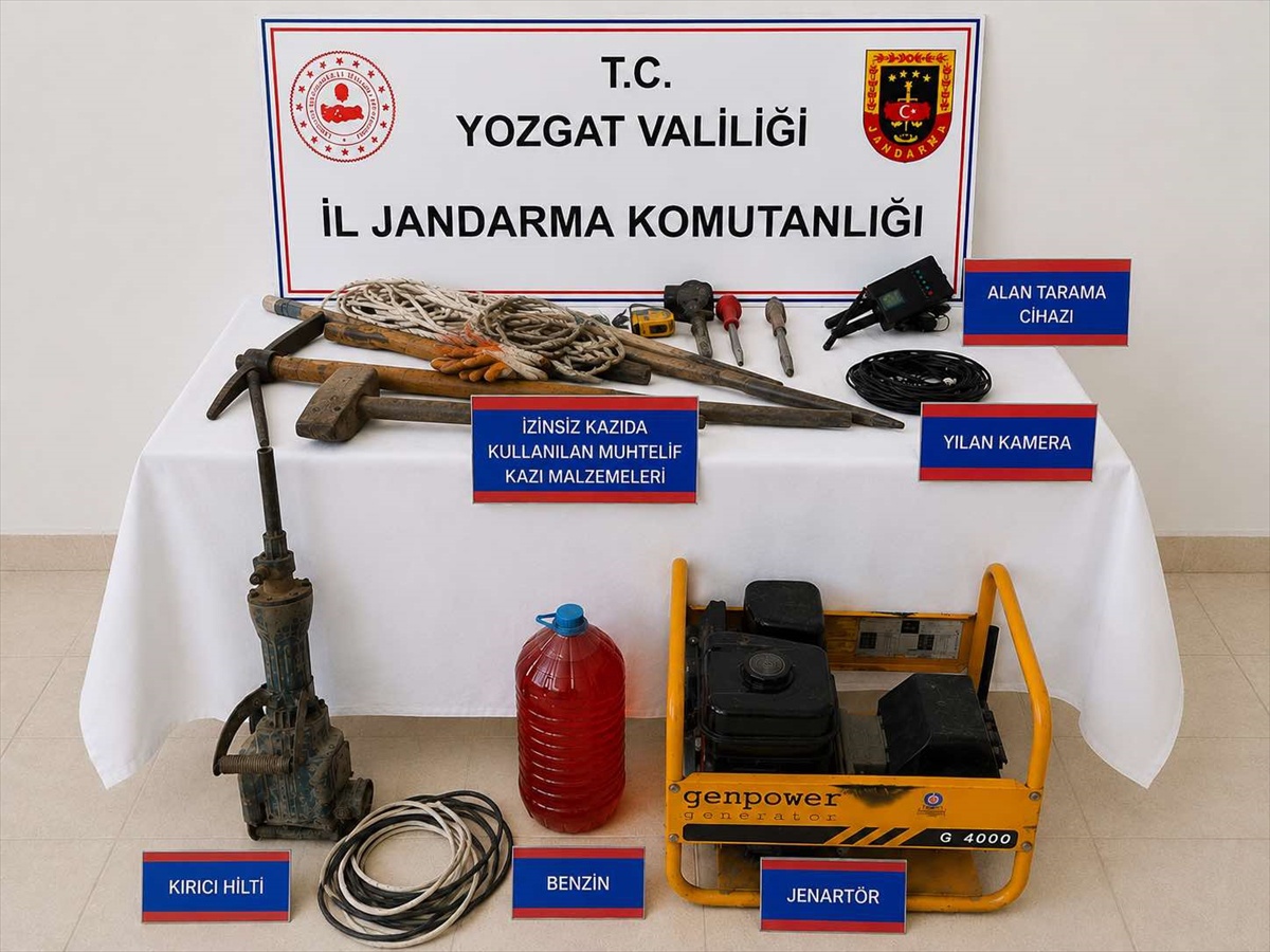 [YEREL / KAMU · Yozgat · Çekerek] Yozgat'ta sit alanında kaçak kazıya 8 gözaltı