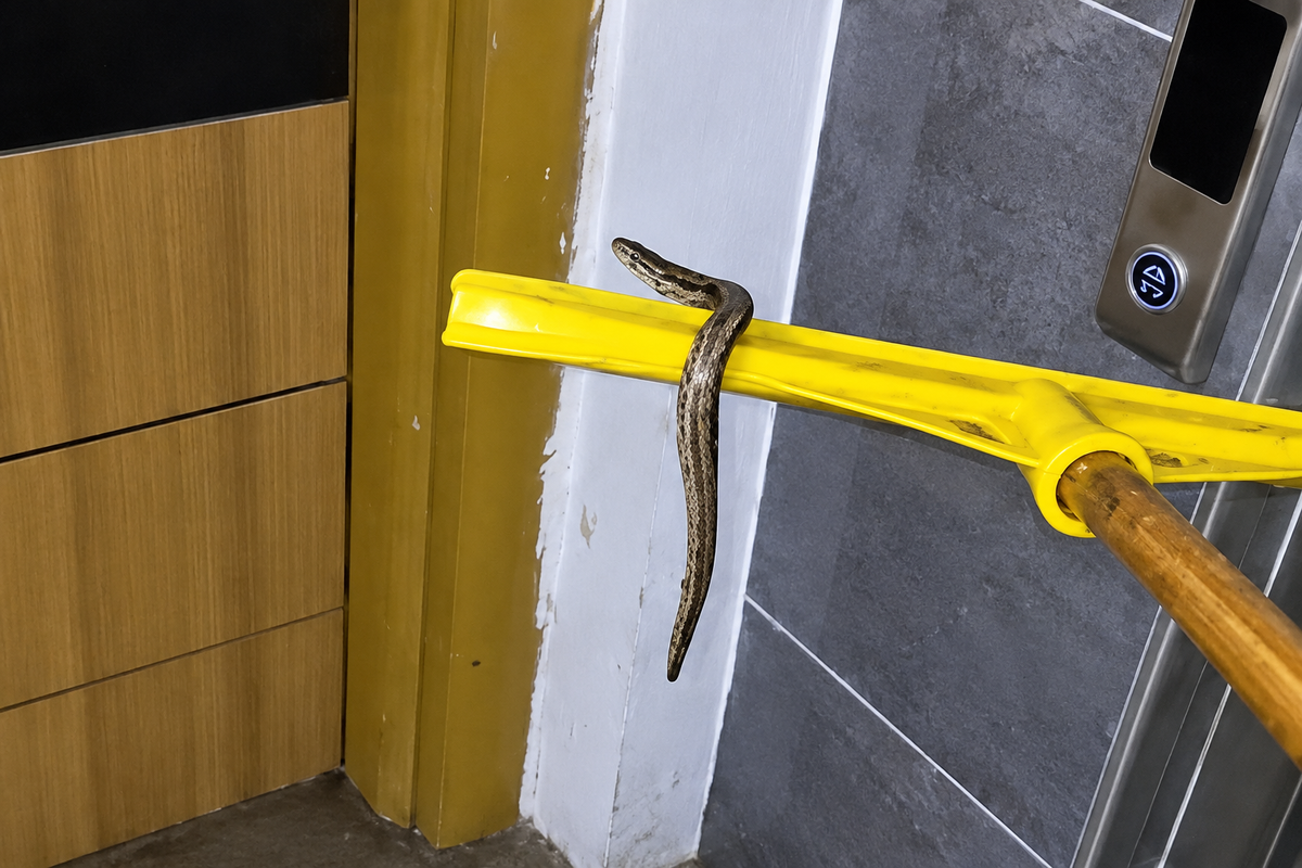 Arnavutköy'de su basan apartmanın bodrum katında yılan görüldü
