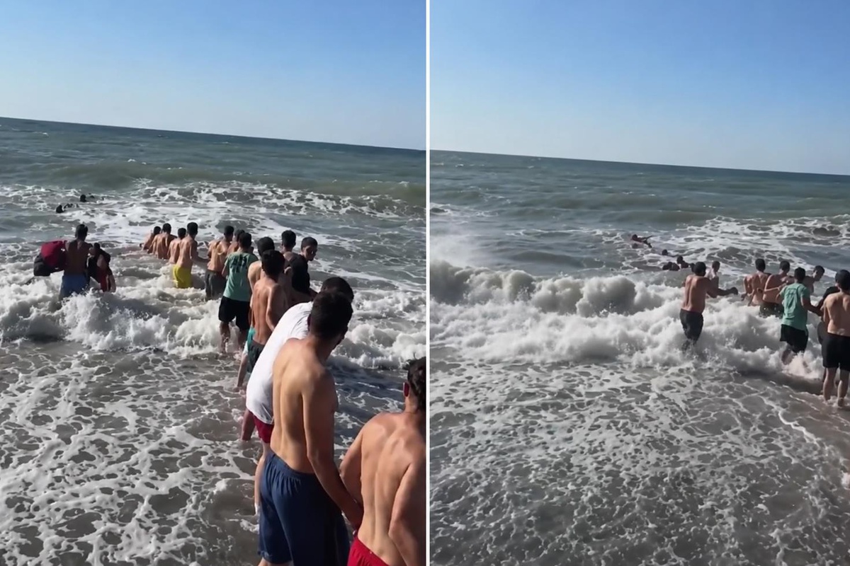 [YEREL / KAMU · Zonguldak · Ereğli] Zonguldak'ta yasağa rağmen denize girenleri "insan zinciri" kurtardı