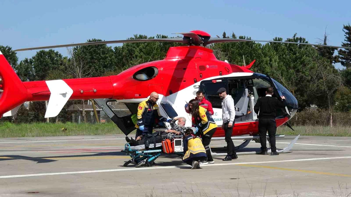 [BELEDIYE · Samsun · Asarcık] Kalp krizi geçiren hasta için ambulans helikopter zamanla yarıştı