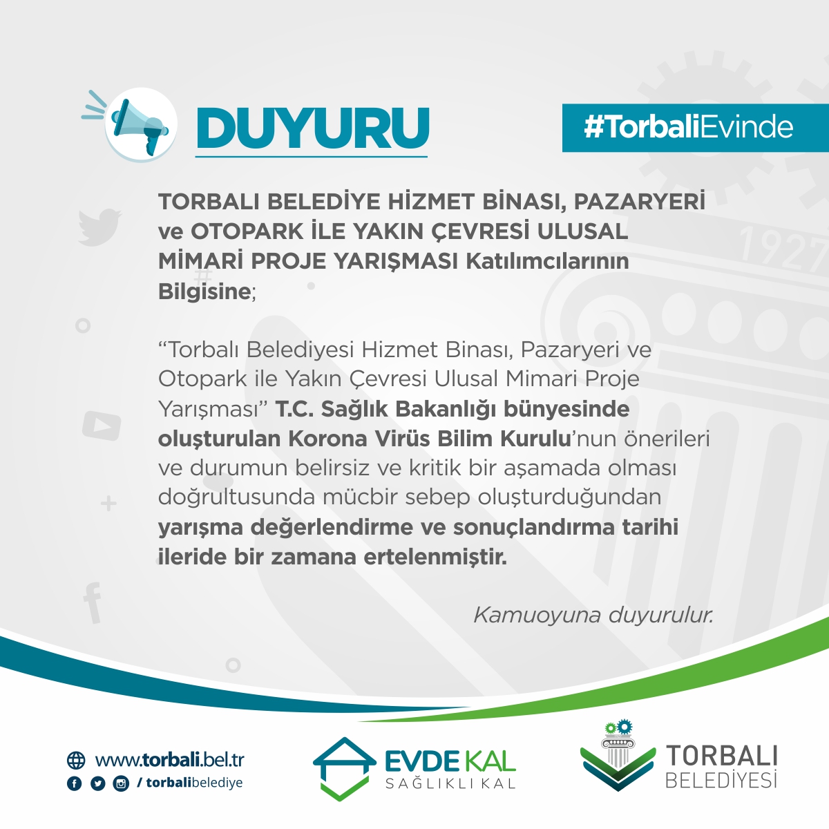 [BELEDIYE · İzmir · Torbalı] MİMARİ PROJE YARIŞMASI DUYURUSU - Torbali Belediyesi