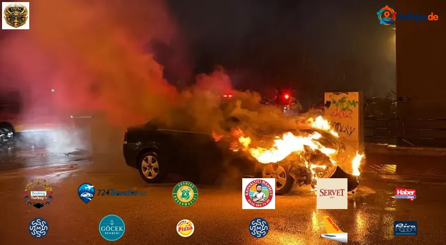Şaşkına çeviren rahatlık! Alkollü sürücü, yanan arabasını sigara içerek izledi