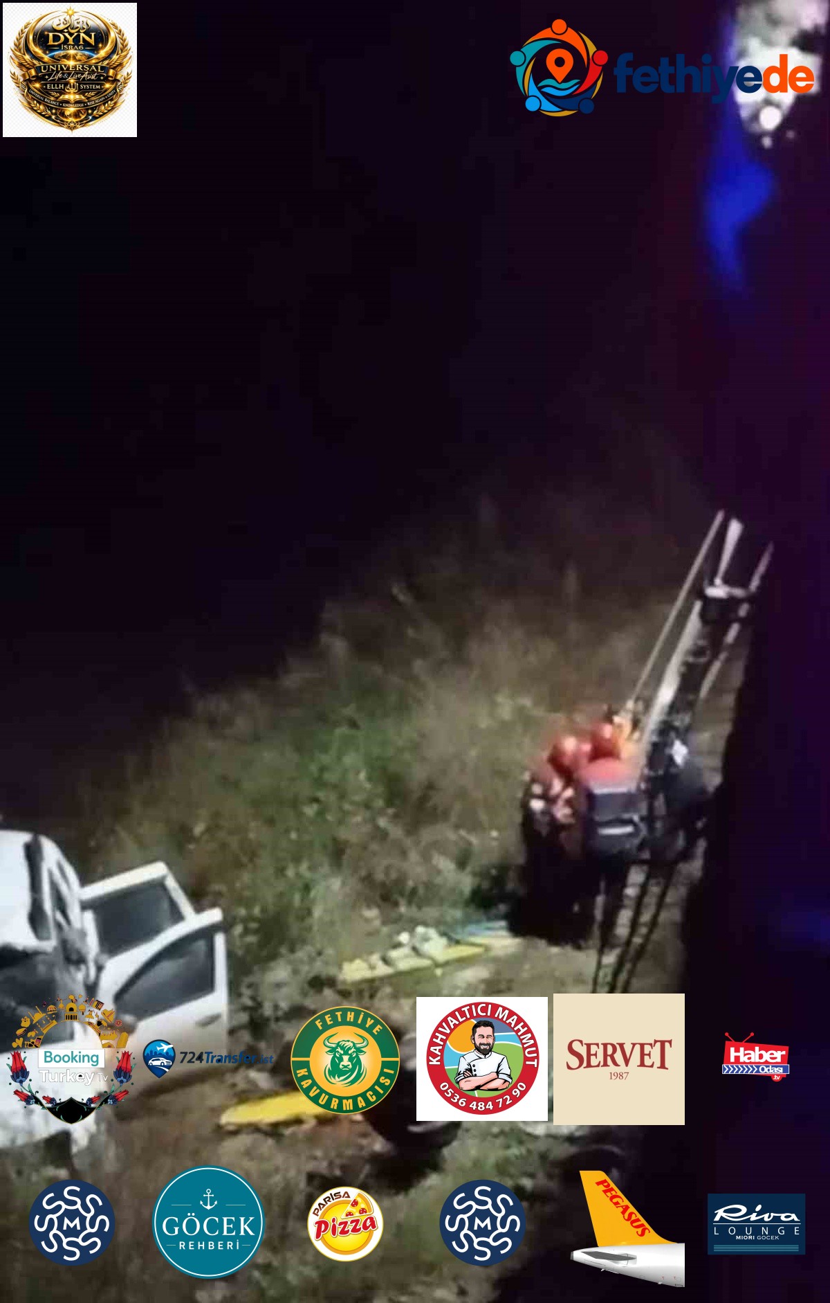 Trabzon Araklı'da bariyerleri aşan araç dereye uçtu, 5 kişi yaralandı