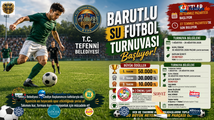 [BELEDIYE · Burdur · Tefenni] Barutlu Su Futbol Turnuvası Başlıyor!