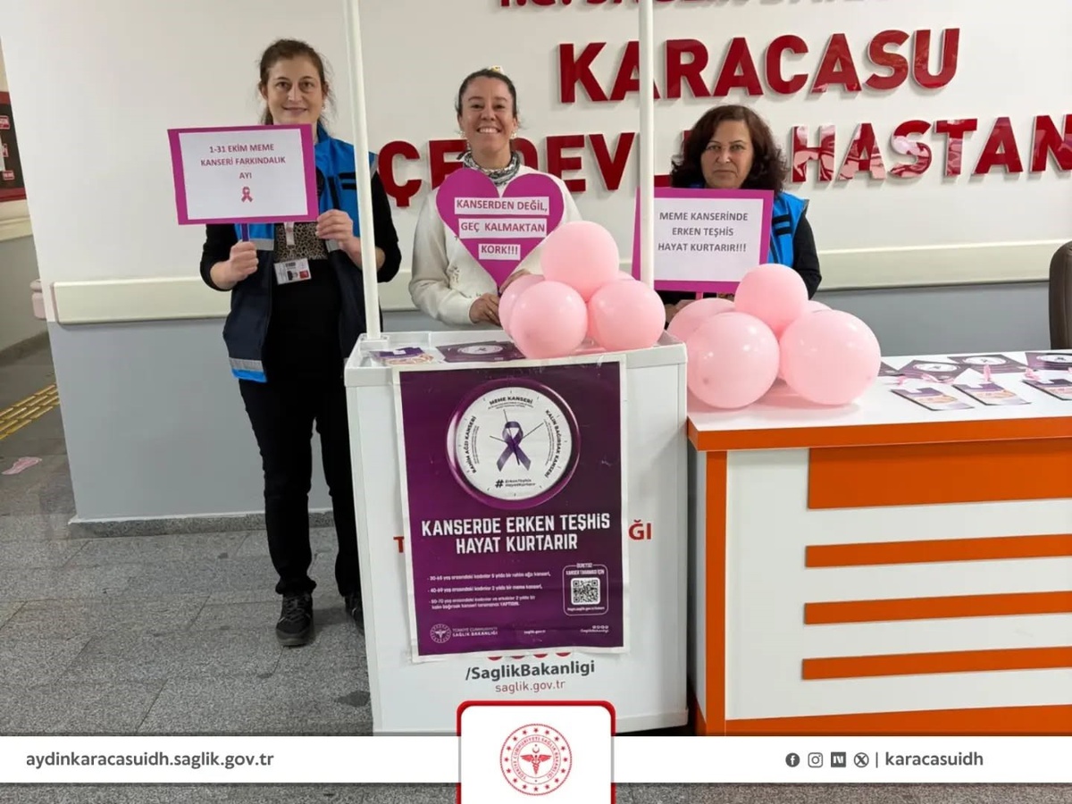 Aydın Karacasu'da meme kanseri farkındalık standında erken teşhis vurgulandı
