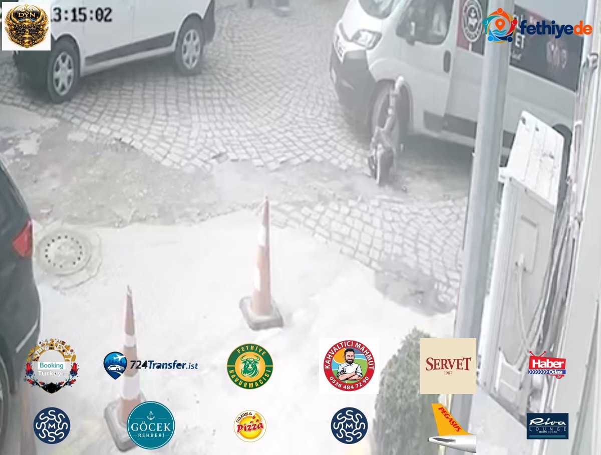 Ayağı minibüsün altında kalan yayanın görüntüleri güvenlik kamerasına yansıdı