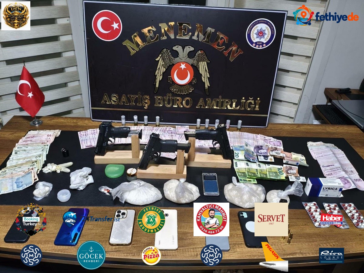 Menemen'de uyuşturucu ve silah operasyonunda 5 şüpheli gözaltına alındı