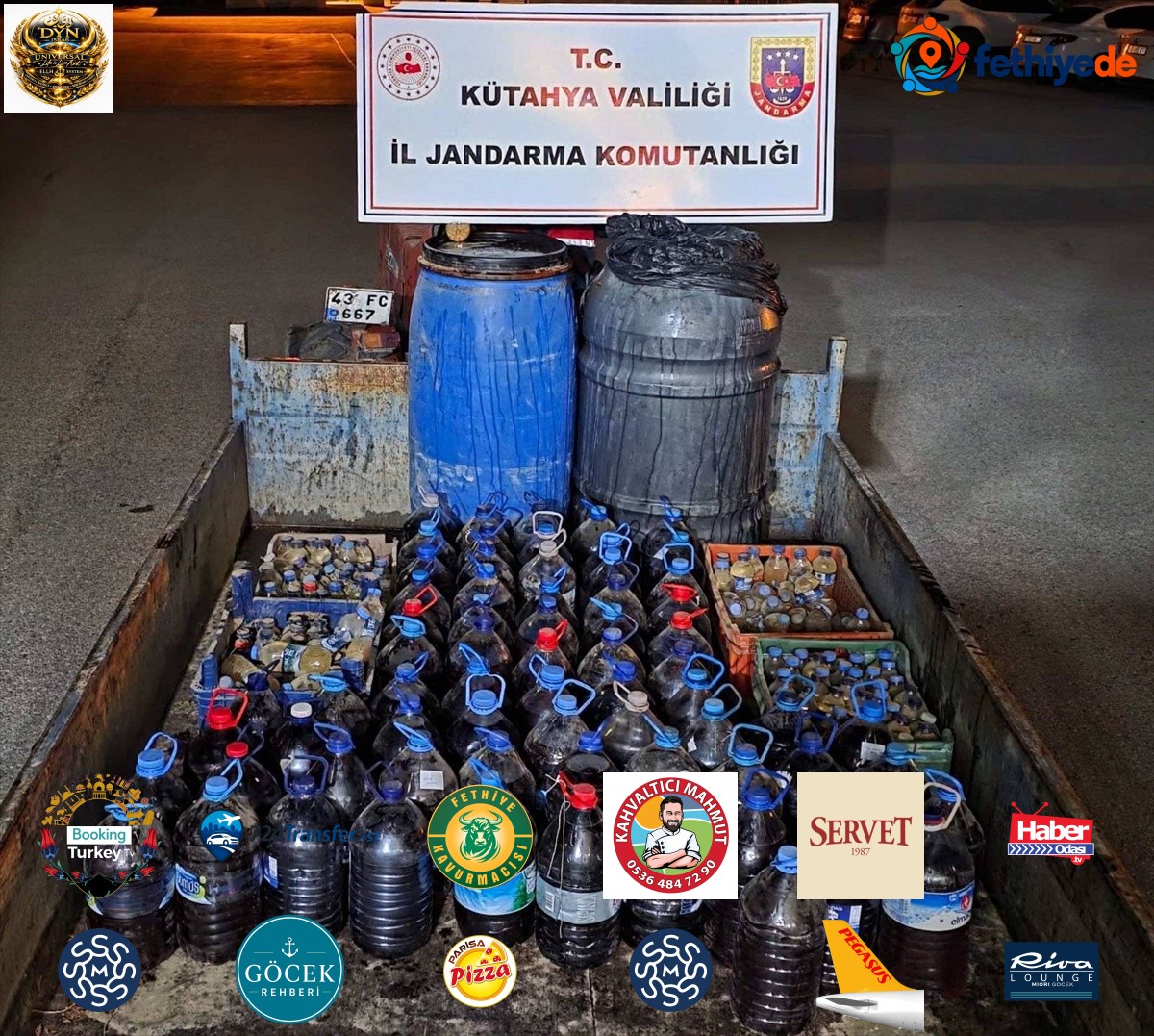 Şaphane'de sahte içki operasyonunda 960 litre ele geçirildi, 1 kişi gözaltına alındı